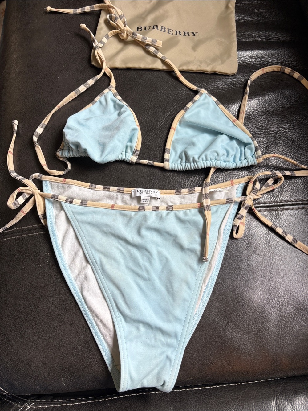 Burberry triangle bikini swimsuit
